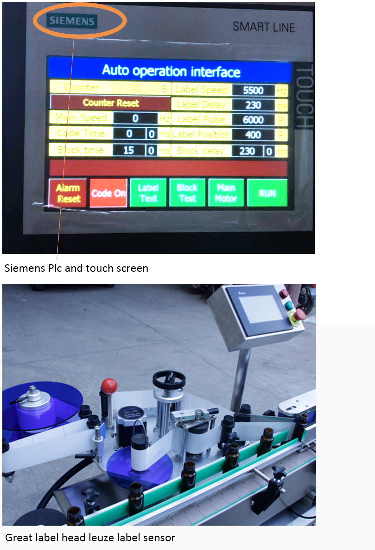 Etiquetadora automática de envoltura de botella redonda