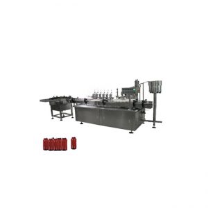 Pequeña botella de gotas para los ojos, máquina de llenado de esmalte de uñas y máquina de tapado